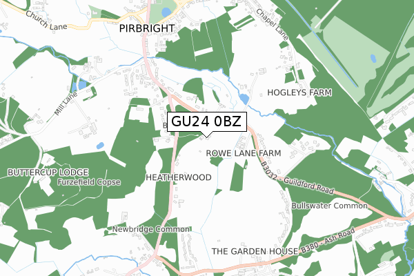 GU24 0BZ map - small scale - OS Open Zoomstack (Ordnance Survey) GU24 0BZ map - small scale - OS Open Zoomstack (Ordnance Survey)