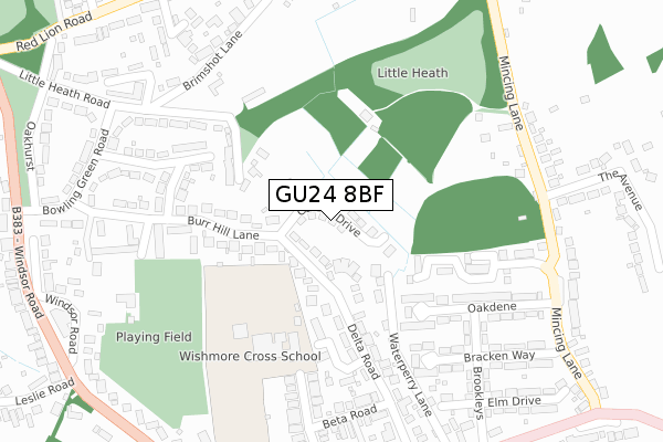 GU24 8BF map - large scale - OS Open Zoomstack (Ordnance Survey) GU24 8BF map - large scale - OS Open Zoomstack (Ordnance Survey)