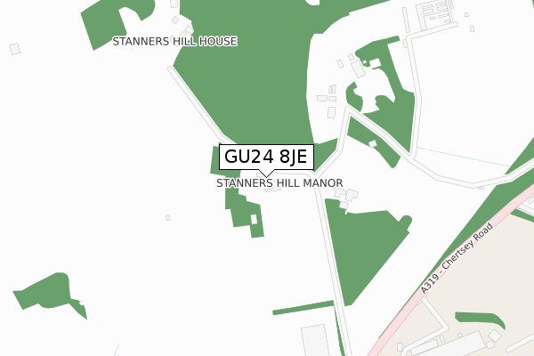 GU24 8JE map - large scale - OS Open Zoomstack (Ordnance Survey)