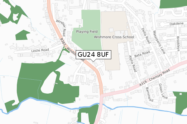 GU24 8UF map - large scale - OS Open Zoomstack (Ordnance Survey) GU24 8UF map - large scale - OS Open Zoomstack (Ordnance Survey)