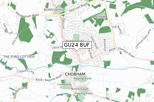 GU24 8UF map - small scale - OS Open Zoomstack (Ordnance Survey) GU24 8UF map - small scale - OS Open Zoomstack (Ordnance Survey)