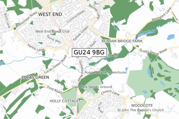 GU24 9BG map - small scale - OS Open Zoomstack (Ordnance Survey) GU24 9BG map - small scale - OS Open Zoomstack (Ordnance Survey)