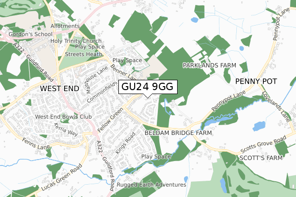 GU24 9GG map - small scale - OS Open Zoomstack (Ordnance Survey) GU24 9GG map - small scale - OS Open Zoomstack (Ordnance Survey)