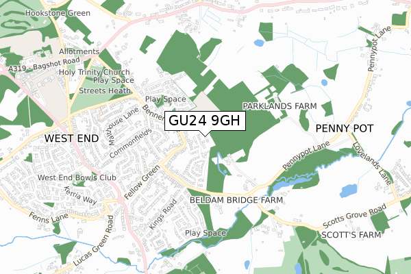 GU24 9GH map - small scale - OS Open Zoomstack (Ordnance Survey) GU24 9GH map - small scale - OS Open Zoomstack (Ordnance Survey)