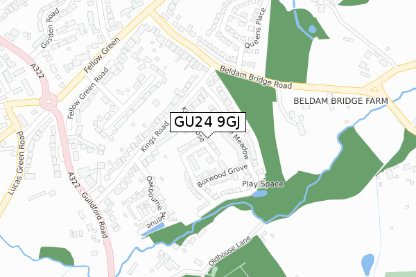 GU24 9GJ map - large scale - OS Open Zoomstack (Ordnance Survey) GU24 9GJ map - large scale - OS Open Zoomstack (Ordnance Survey)