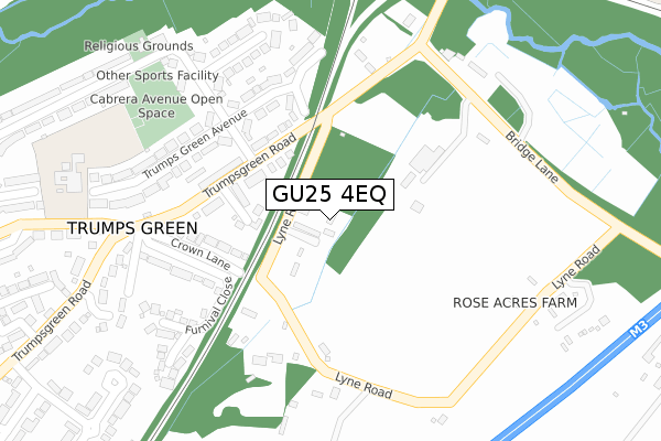 GU25 4EQ map - large scale - OS Open Zoomstack (Ordnance Survey)