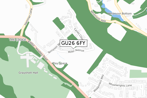 GU26 6FY map - large scale - OS Open Zoomstack (Ordnance Survey)