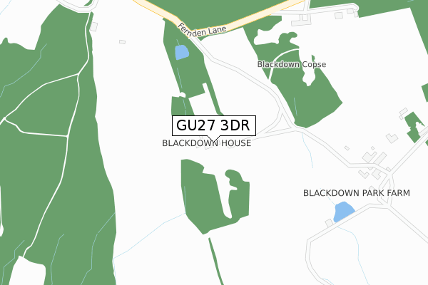 GU27 3DR map - large scale - OS Open Zoomstack (Ordnance Survey)