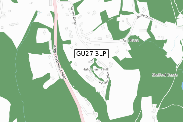 GU27 3LP map - large scale - OS Open Zoomstack (Ordnance Survey)