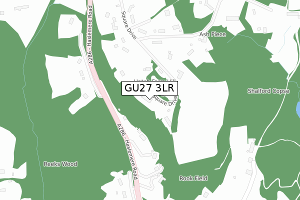 GU27 3LR map - large scale - OS Open Zoomstack (Ordnance Survey)