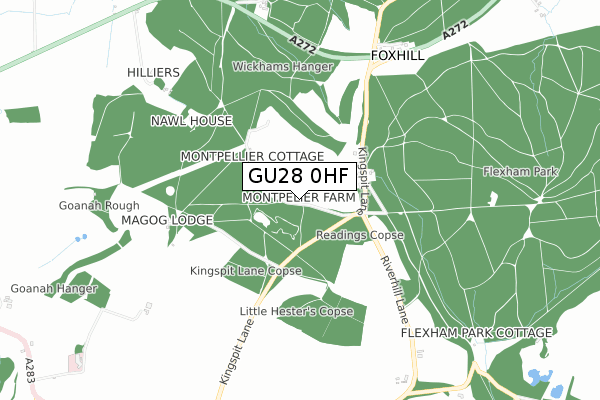 GU28 0HF map - small scale - OS Open Zoomstack (Ordnance Survey) GU28 0HF map - small scale - OS Open Zoomstack (Ordnance Survey)