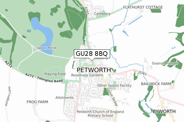 GU28 8BQ map - small scale - OS Open Zoomstack (Ordnance Survey) GU28 8BQ map - small scale - OS Open Zoomstack (Ordnance Survey)