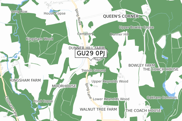 GU29 0PJ map - small scale - OS Open Zoomstack (Ordnance Survey)