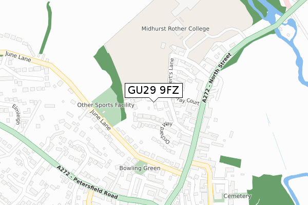 GU29 9FZ map - large scale - OS Open Zoomstack (Ordnance Survey)