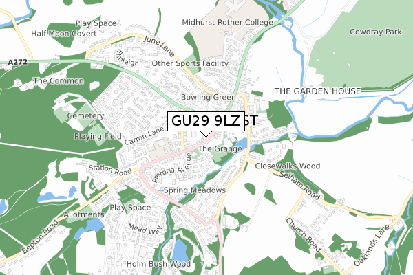 GU29 9LZ map - small scale - OS Open Zoomstack (Ordnance Survey)