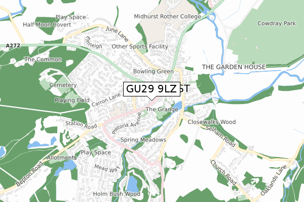 GU29 9LZ map - small scale - OS Open Zoomstack (Ordnance Survey) GU29 9LZ map - small scale - OS Open Zoomstack (Ordnance Survey)
