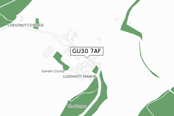 GU30 7AF map - large scale - OS Open Zoomstack (Ordnance Survey)