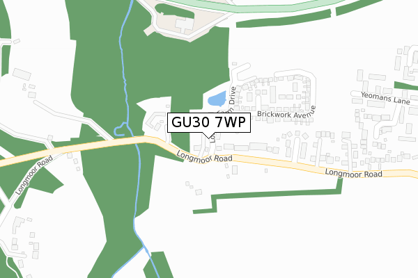 GU30 7WP map - large scale - OS Open Zoomstack (Ordnance Survey)