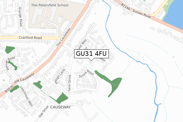 GU31 4FU map - large scale - OS Open Zoomstack (Ordnance Survey)