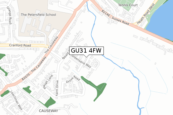 GU31 4FW map - large scale - OS Open Zoomstack (Ordnance Survey)