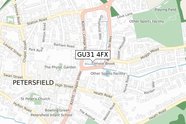 GU31 4FX map - large scale - OS Open Zoomstack (Ordnance Survey)