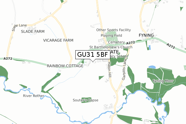 GU31 5BF map - small scale - OS Open Zoomstack (Ordnance Survey) GU31 5BF map - small scale - OS Open Zoomstack (Ordnance Survey)