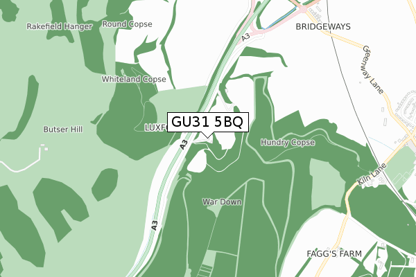 GU31 5BQ map - small scale - OS Open Zoomstack (Ordnance Survey) GU31 5BQ map - small scale - OS Open Zoomstack (Ordnance Survey)