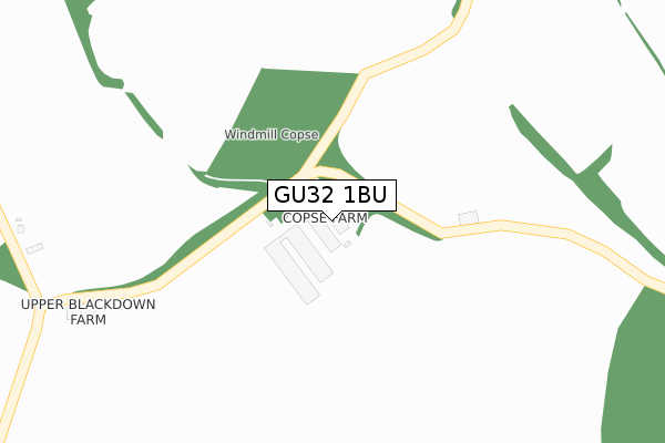 GU32 1BU map - large scale - OS Open Zoomstack (Ordnance Survey)