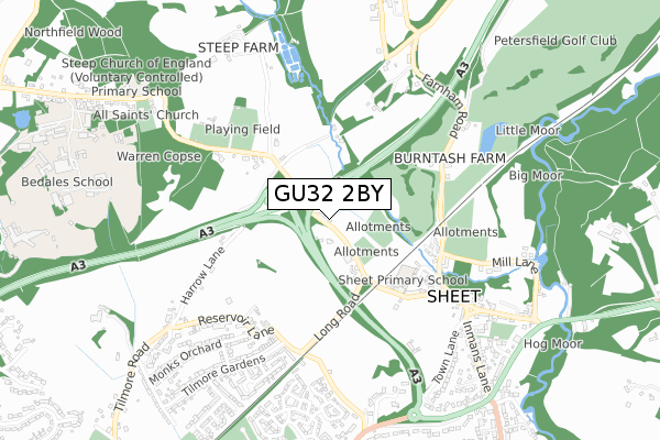 GU32 2BY map - small scale - OS Open Zoomstack (Ordnance Survey)