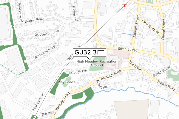GU32 3FT map - large scale - OS Open Zoomstack (Ordnance Survey)
