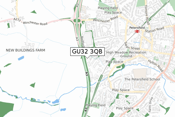 GU32 3QB map - small scale - OS Open Zoomstack (Ordnance Survey)