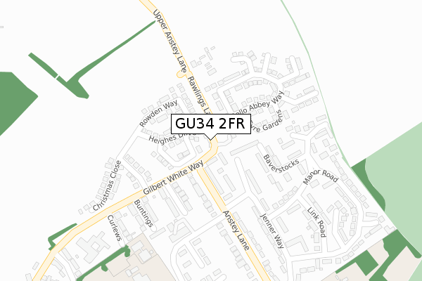 GU34 2FR map - large scale - OS Open Zoomstack (Ordnance Survey)