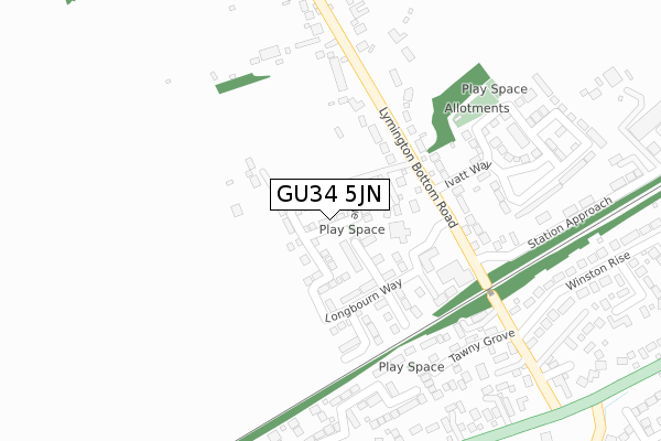 GU34 5JN map - large scale - OS Open Zoomstack (Ordnance Survey)