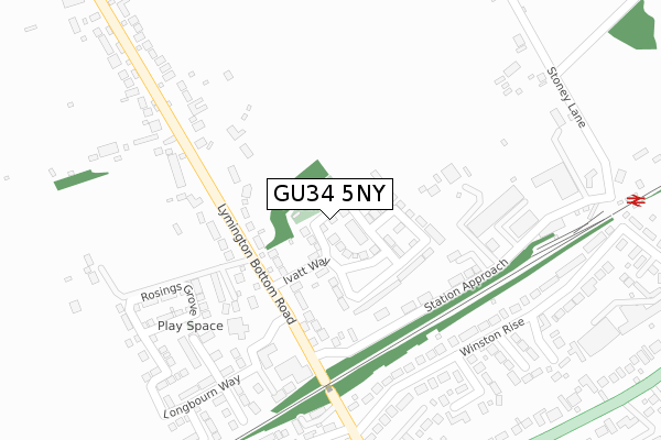 GU34 5NY map - large scale - OS Open Zoomstack (Ordnance Survey)