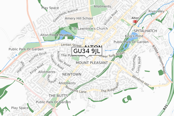 GU34 9JL map - small scale - OS Open Zoomstack (Ordnance Survey) GU34 9JL map - small scale - OS Open Zoomstack (Ordnance Survey)
