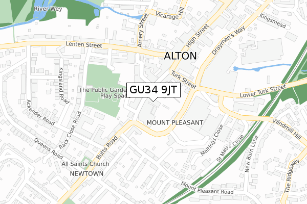 GU34 9JT map - large scale - OS Open Zoomstack (Ordnance Survey) GU34 9JT map - large scale - OS Open Zoomstack (Ordnance Survey)