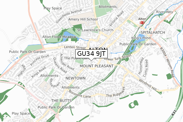 GU34 9JT map - small scale - OS Open Zoomstack (Ordnance Survey) GU34 9JT map - small scale - OS Open Zoomstack (Ordnance Survey)