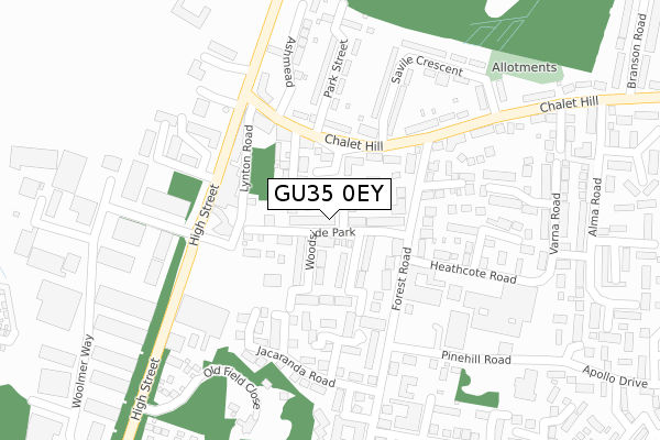 GU35 0EY map - large scale - OS Open Zoomstack (Ordnance Survey)