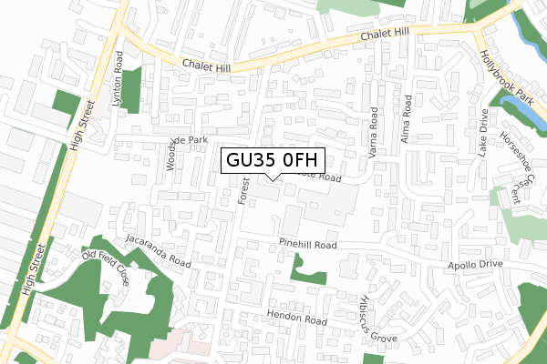GU35 0FH map - large scale - OS Open Zoomstack (Ordnance Survey) GU35 0FH map - large scale - OS Open Zoomstack (Ordnance Survey)