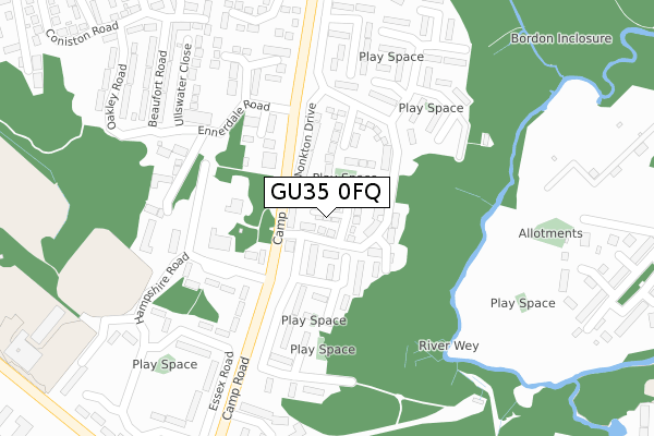 GU35 0FQ map - large scale - OS Open Zoomstack (Ordnance Survey) GU35 0FQ map - large scale - OS Open Zoomstack (Ordnance Survey)