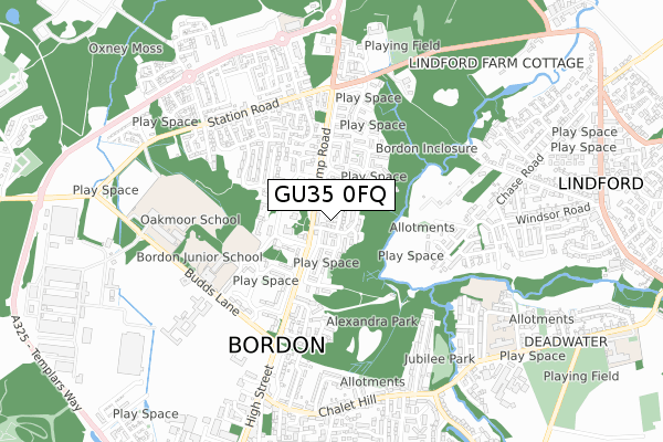GU35 0FQ map - small scale - OS Open Zoomstack (Ordnance Survey) GU35 0FQ map - small scale - OS Open Zoomstack (Ordnance Survey)