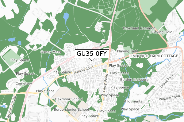 GU35 0FY map - small scale - OS Open Zoomstack (Ordnance Survey) GU35 0FY map - small scale - OS Open Zoomstack (Ordnance Survey)