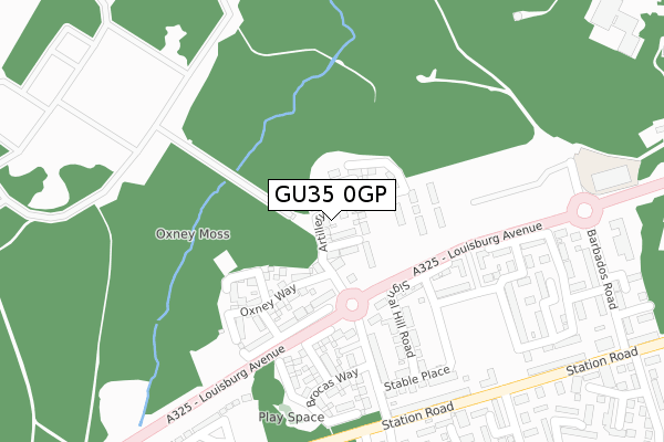 GU35 0GP map - large scale - OS Open Zoomstack (Ordnance Survey)
