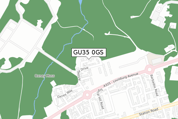 GU35 0GS map - large scale - OS Open Zoomstack (Ordnance Survey)