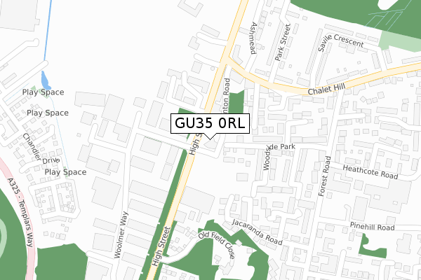 GU35 0RL map - large scale - OS Open Zoomstack (Ordnance Survey)