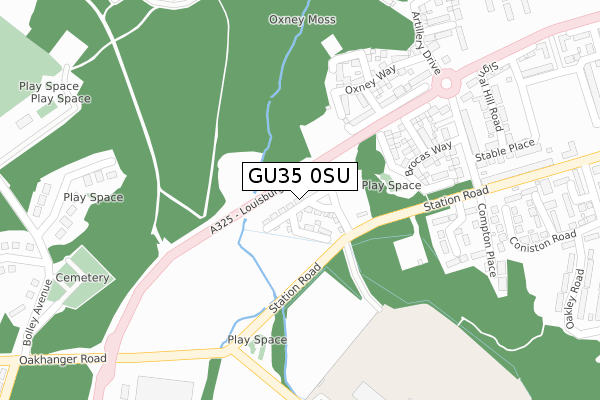 GU35 0SU map - large scale - OS Open Zoomstack (Ordnance Survey)