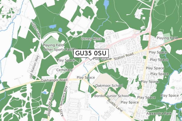 GU35 0SU map - small scale - OS Open Zoomstack (Ordnance Survey)