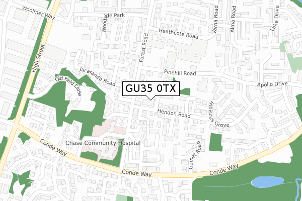 GU35 0TX map - large scale - OS Open Zoomstack (Ordnance Survey) GU35 0TX map - large scale - OS Open Zoomstack (Ordnance Survey)