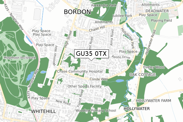 GU35 0TX map - small scale - OS Open Zoomstack (Ordnance Survey) GU35 0TX map - small scale - OS Open Zoomstack (Ordnance Survey)