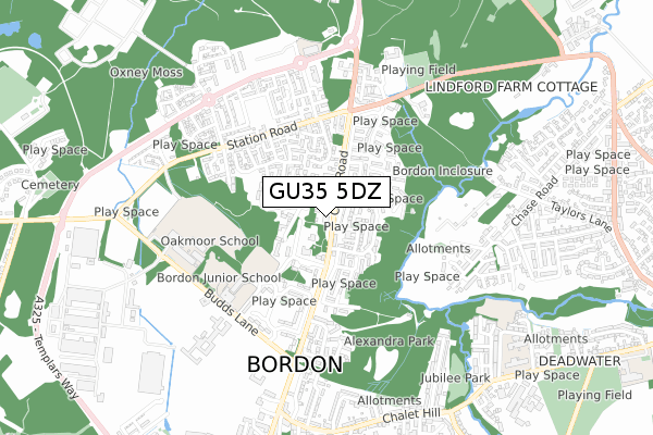 GU35 5DZ map - small scale - OS Open Zoomstack (Ordnance Survey) GU35 5DZ map - small scale - OS Open Zoomstack (Ordnance Survey)